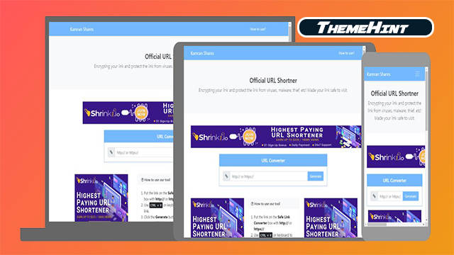 URL Shortner Premium Script For Blogger Free Download by ThemeHint