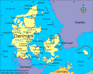 Mapa de Dinamarca Fisico