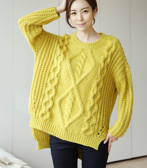 Cable Knit Plus Size Sweater