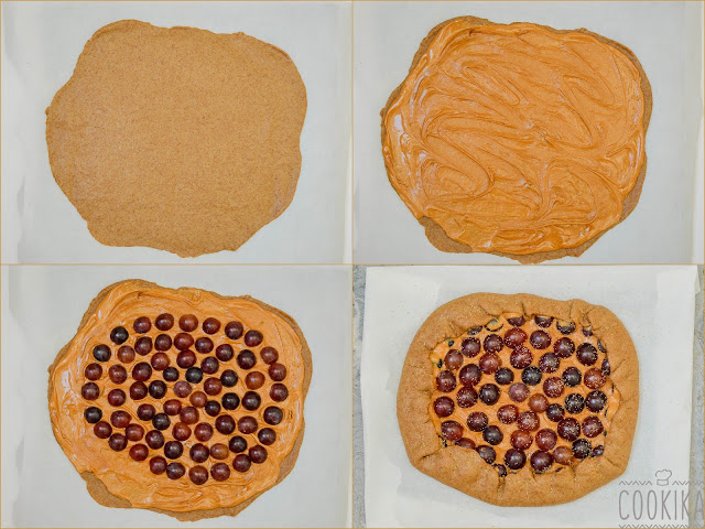 galette with grapes and peanut butter