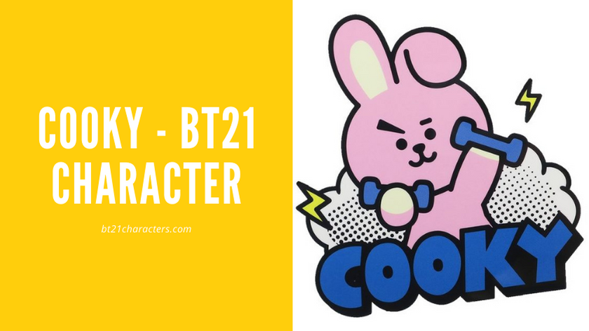 Even though it's pink, it turns out that Cooky is not someone who relaxes to beautify himself. The pink rabbit made by the Maknae, Jungkook, is very diligent in doing work out because he dreams of having a muscular body