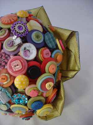 The Curiouser and Curiouser Button Bouquet Wedding Set Alice in Wonderland