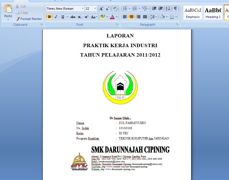 .: contoh laporan prakrin 2