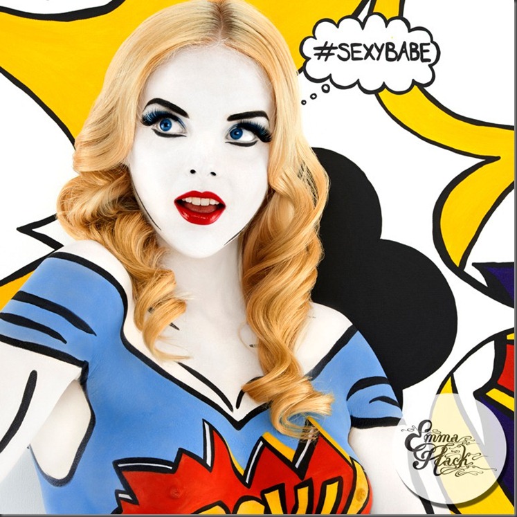 Pop Emma Hack BodyArt, Photo, freeone,фото, bodypainting, Евгений Фрион,художник,искусство по телу,бодиарт,боди-арт,голые девушки,красивая фигура,девушки,тело,живопись, красивое женское тело, красивая фигура,фотодевушек, искусство боди арт, поп-жанра в стиле комиксов Роя Лихтенштейна