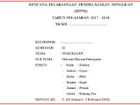 RPPM TEMA PEKERJAAN MINGGU KE 1 SEMESTER 2 KURIKULUM 2013