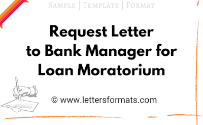 request letter for loan moratorium
