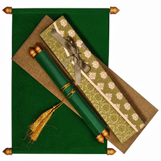 Scroll wedding card design