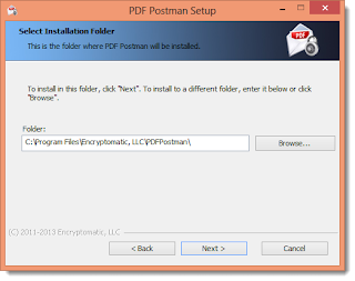 Choose a folder to install PDF Postman