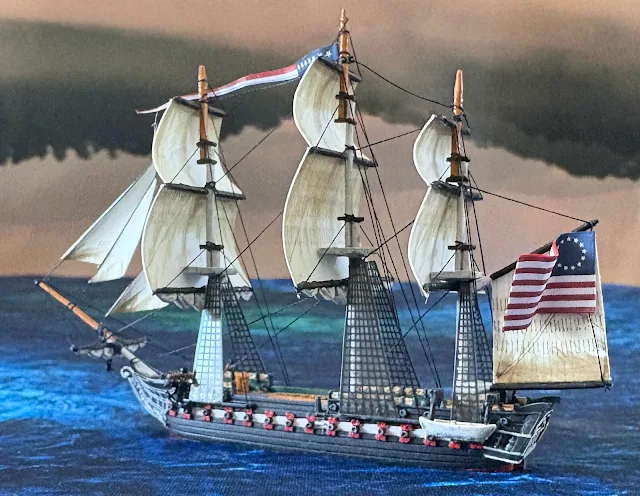 Warlord Games Black Seas USS Constitution painted and rigged
