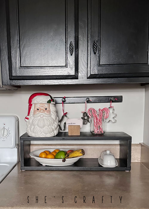 Santa decorations in the kitchen.