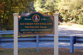 Franklin's rail trail sign on Grove St