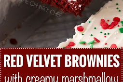 RED VELVET BROWNIES WITH MARSHMALLOW CREAM CHEESE FROSTING