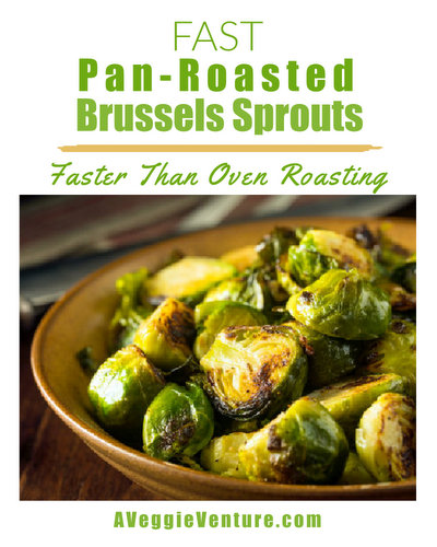 Fast Pan-Roasted Brussels Sprouts, another basic vegetable cooking technique ♥ AVeggieVenture.com.