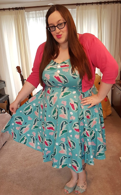 Plus size Collectif Dolores Mermaid Print Doll Dress