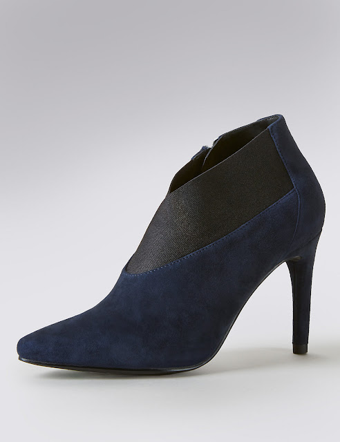 Autograph Stain Away Suede Elastic Shoe Boots with Insolia in Navy and Black