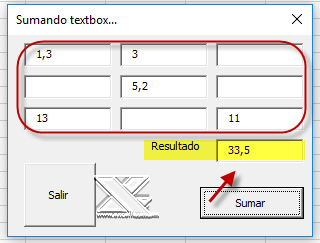 VBA: Suma acumulada de varios TextBox