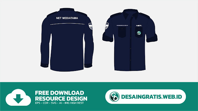 Download Desain Seragam Net TV Warna Blue Navy Vektor Format CDR