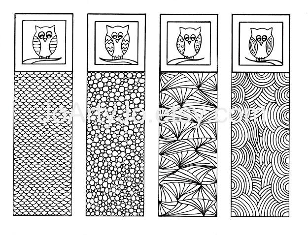 Zentangle Inspired Printable Bookmarks To Color Zendoodle Art Digital  Download Sheet   Colors Zen Doodle And Art