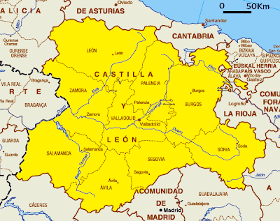 Castile and Leon Tourism Map Area