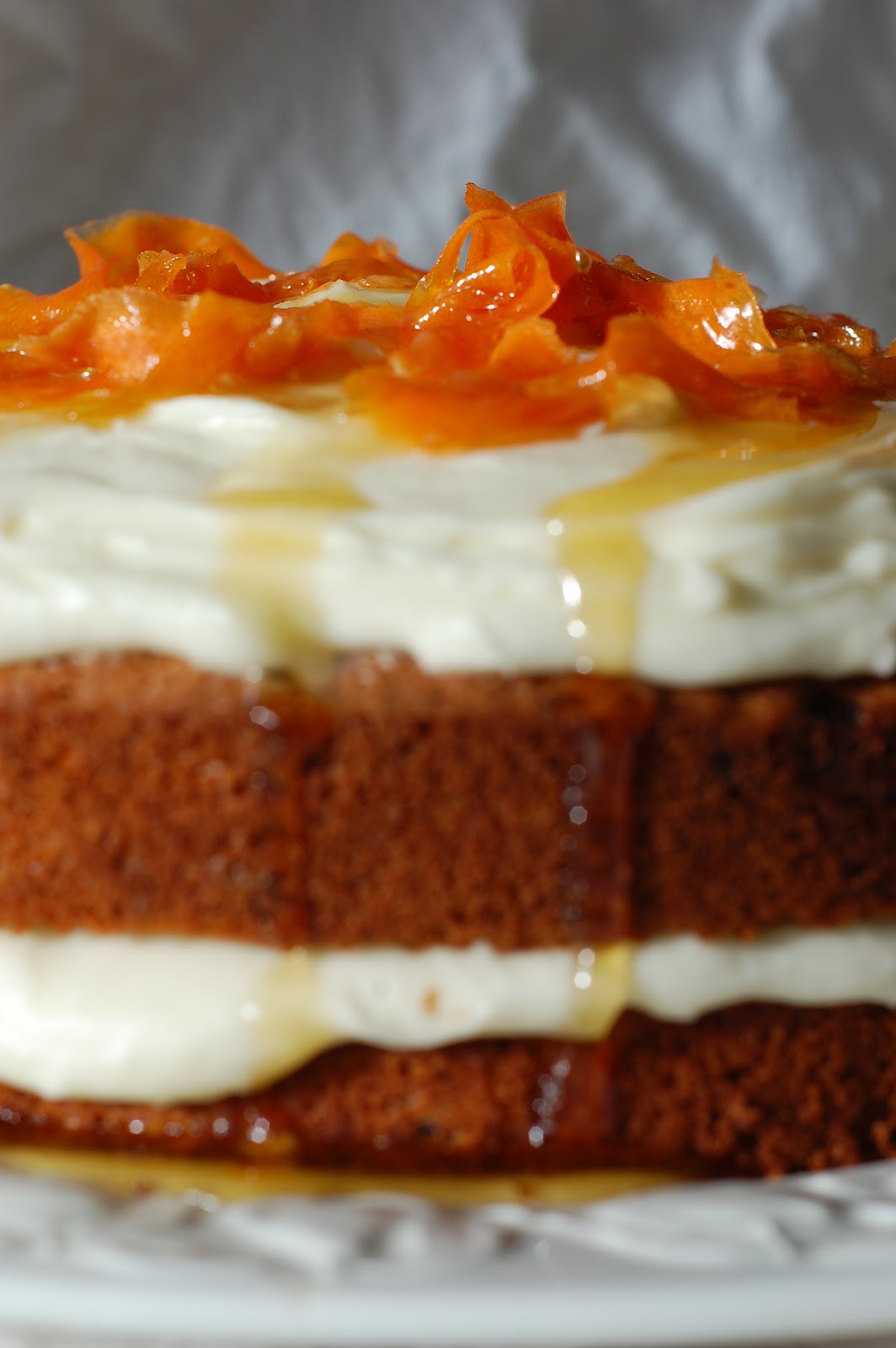 carrot cake slice Very Carroty Carrot Cake with Candied Carrot.