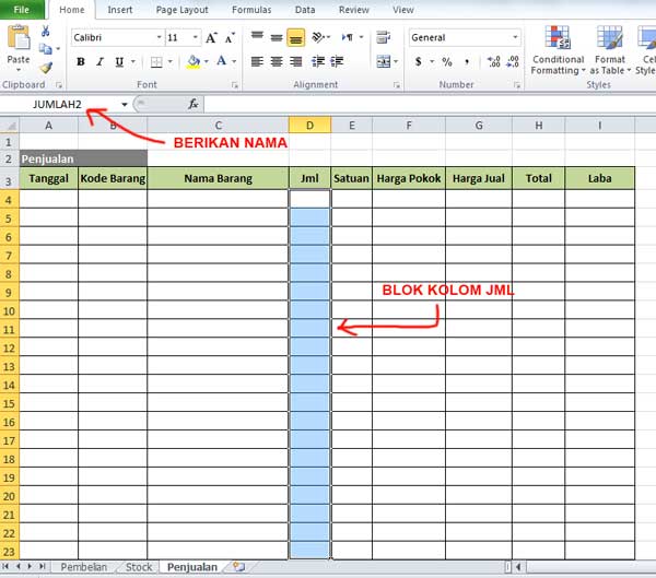 Aplikasi Excel mengurangi stock barang secara otomatis