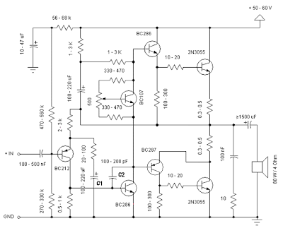 Amplifier Circuit with 2N3055