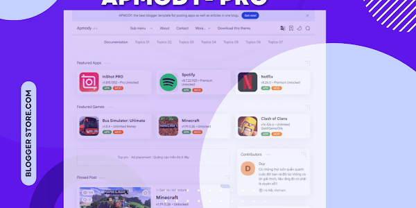 Apmody - Blogger Template, Blogger premium