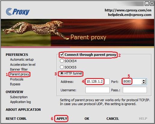 Cproxy Parent Proxy Settings