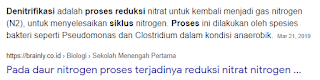 Proses denitrifikasi pada siklus alam merupakan reduksi