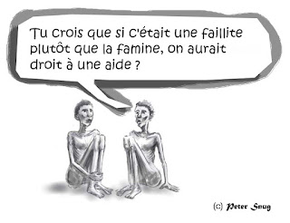 dessin faillite famine aide humanitaire banque Peter snug