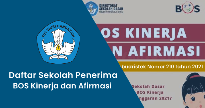 Daftar Sekolah Penerima Dana BOS Kinerja dan BOS Afirmasi Tahun Anggaran 2021