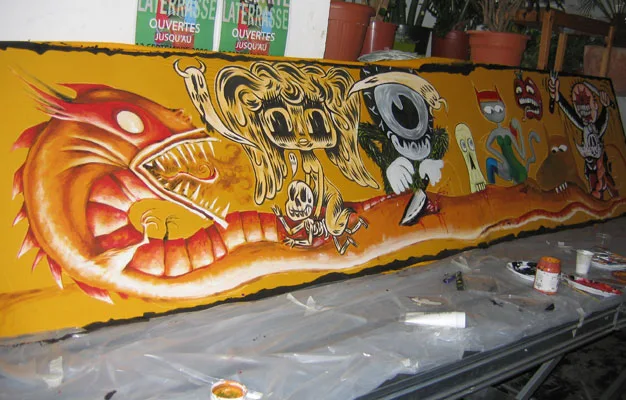 Le repas du serpent - Fresque par le collectif KRONIK