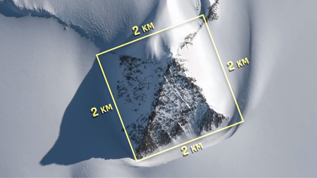 Pyramid underneath the ice in Antarctic