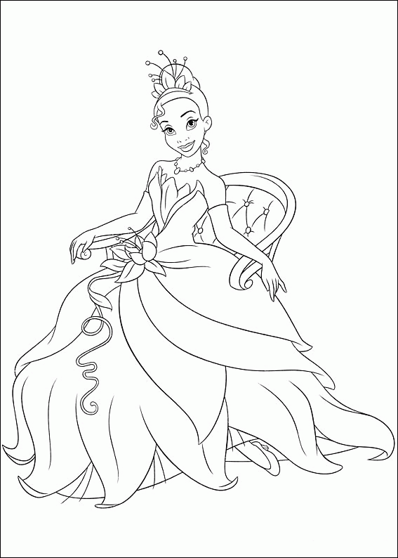 disney princess tiana coloring pages to