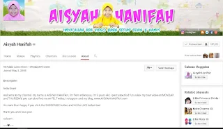 Channel Youtube Aisyah Hanifah