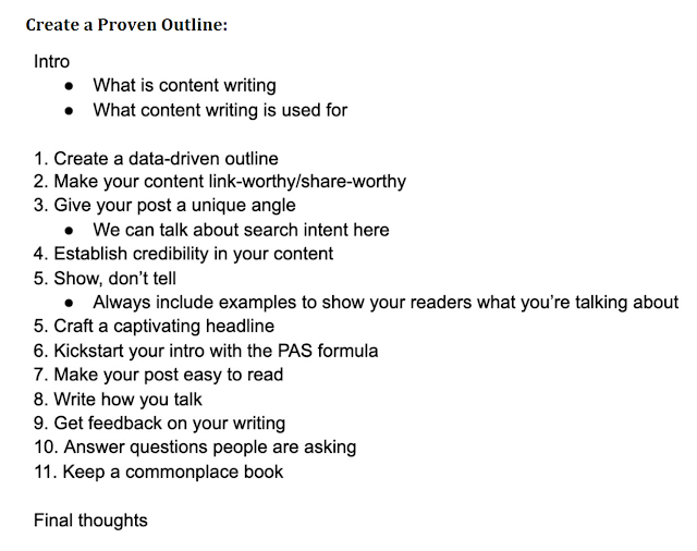 Create a Proven Outline