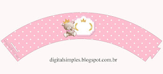 Princes Teddy Bear  Free Printable Cupcake Wrappers.