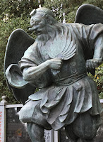 A winged Tengu Statue on Mount Takao