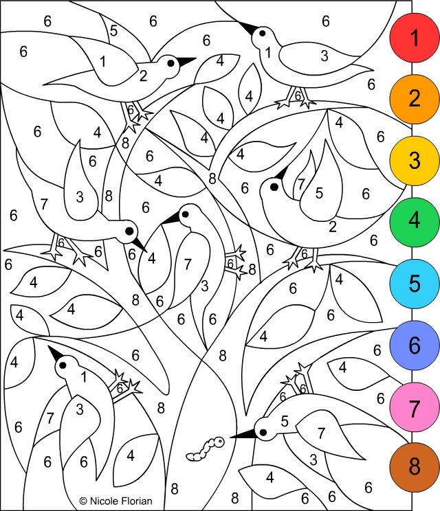 nicoles free coloring pages color by numbers