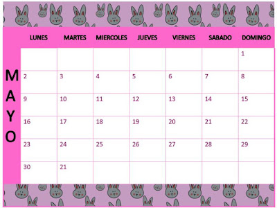 Calendario mayo conejos