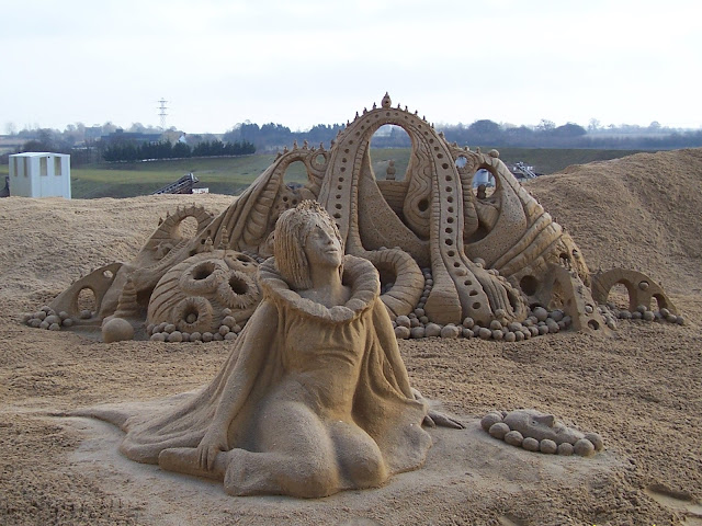 Sand art in a beautiful sculptures