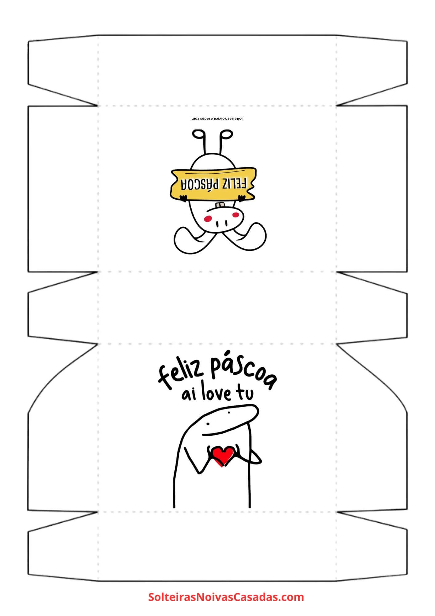 Modelo 29: Caixinha de Páscoa Flork Bento "Feliz Páscoa! Ai love tu"