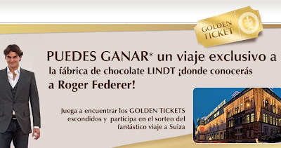 promocion Golden Ticket viaje Lindt Suiza federer