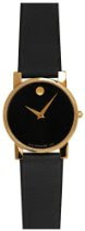 Movado Men's Classic Museum Black Genuine Leather Strap Watch #0604228