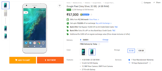 Google Pixel Offer Flipkart