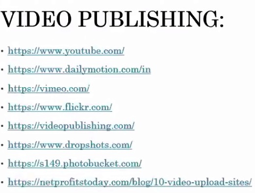 video publishing sites