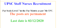 UPSC STAFF NURSES RECRUITMENT