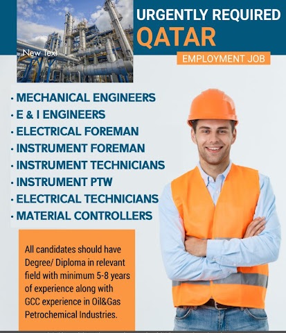 Urgently Required Qatar vacancy