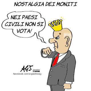 Napolitano, nostalgia, moniti, elezioni, vignetta, satira