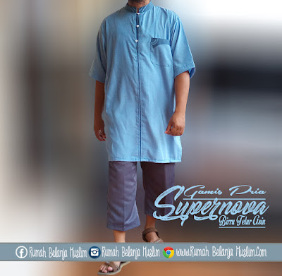 Baju Gamis Pria Supernova Biru Terlur Asin